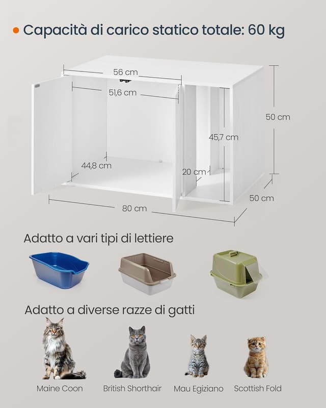 Thumbnail 3 de Songmics Home PCL013W01 Casetta Lettiera