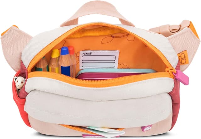 Detalle de JOHNNY URBAN JUNIOR Felix Kinder-Bauchtasche ab 3 Jahren, recycelt & wasserabweisend – Rot/Rosa