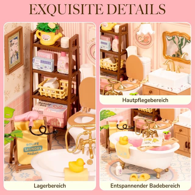 Detalle de Rolife Super Creator DIY Miniature House „Pop Bubble Bathroom“ – Miniatur-Haus Bausatz zum Selberbauen