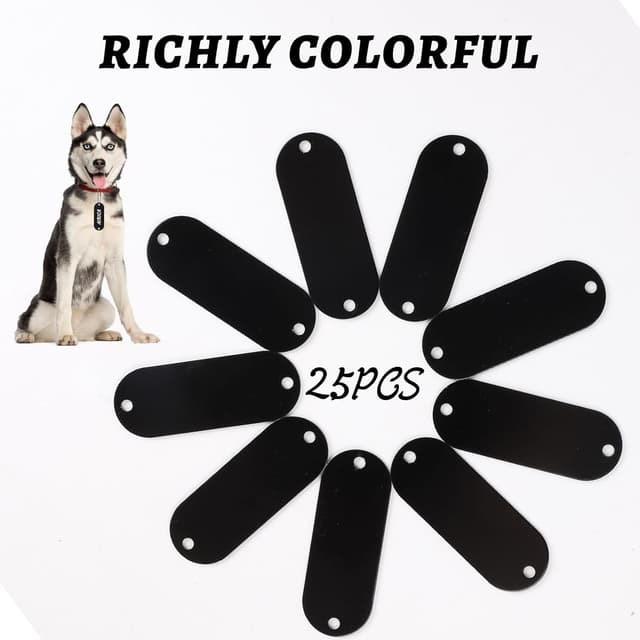 Thumbnail 2 de LALAGO 25 Schwarz Blanko Hundemarken Aluminium