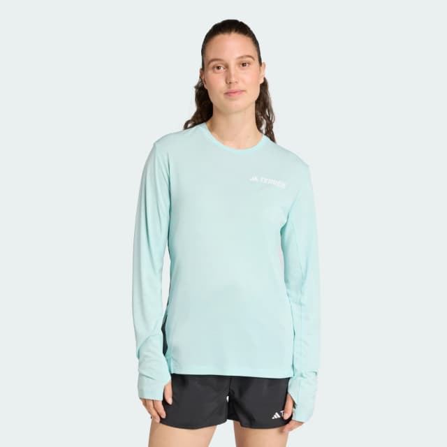 Detalle de adidas Terrex Xperior Climacool+ camiseta de manga larga turquesa