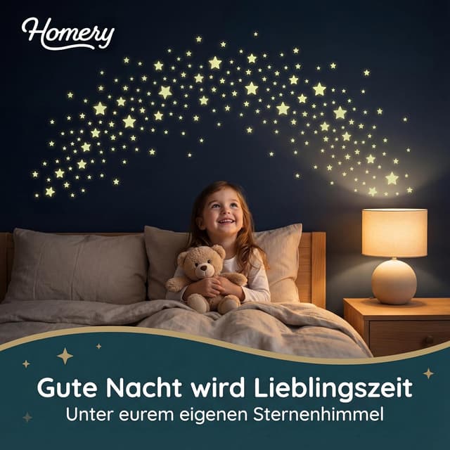 Detalle 2 de Homery Kinderzimmer Leuchtsterne 400 Stück