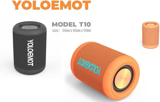 Detalle de YOLOEMOT YOLOEMOT Bluetooth speaker with 12Hrs playtime, IPX5 waterproof and dual pairing