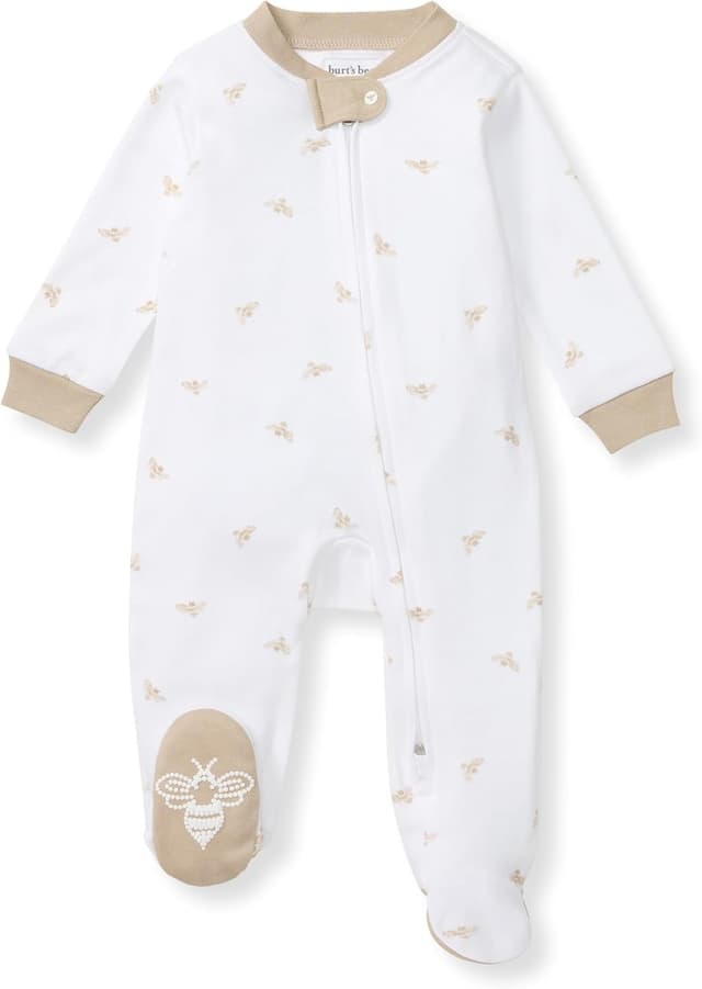 Detalle 2 de Burt’s Bees Baby Boys Sleep & Play Organic Cotton Zip-Front Romper (Footie Pajamas)