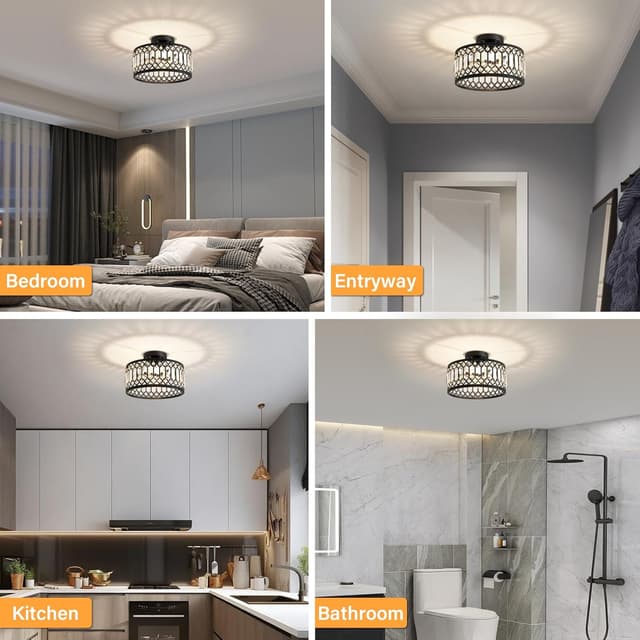 Thumbnail 3 de YURNYQ Crystal Ceiling Light 11.4 in