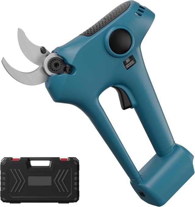 Detalle de Cesoie da potatura senza fili per Makita 18 V con lama SK5 da 30 mm e display LCD