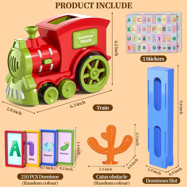 Thumbnail 5 de Doloowee Domino Zug Set 210 đźš‚