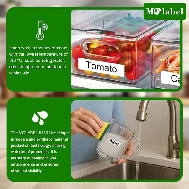 Detalle de Molabel 5er-Pack kompatible Dymo LetraTag Etikettenbänder 91221 – 12 mm x 4 m, schwarz auf weiß