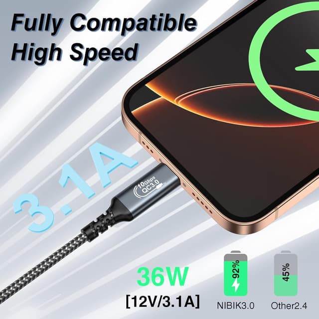 Detalle 2 de USB C Kabel 3 m mit 10 Gbit/s