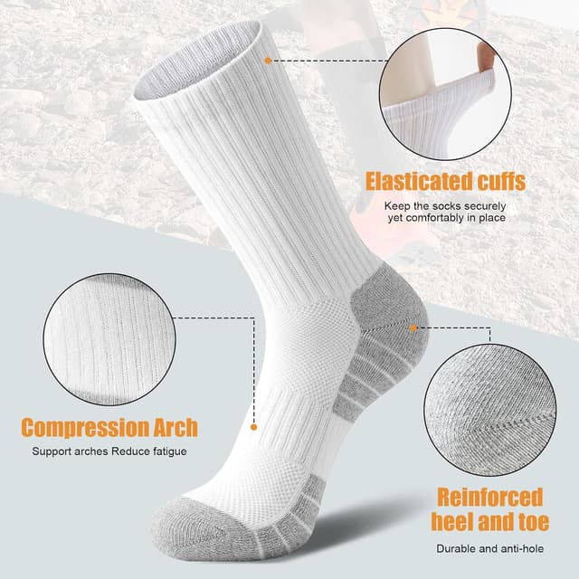Thumbnail 4 de Niorasen 6 Pairs Mens Cushioned Sports Socks