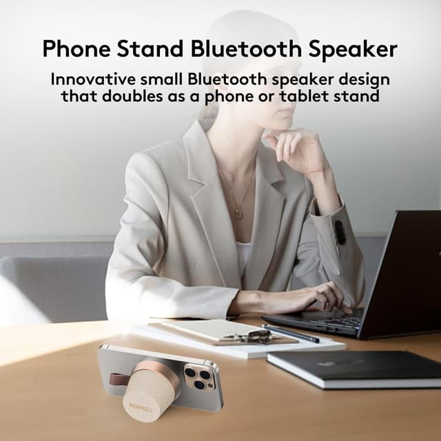 Detalle 1 de FIGMASU Magnetic Speaker Mini Bluetooth Portable (IPX7) – magnetic phone/tablet stand wireless speaker