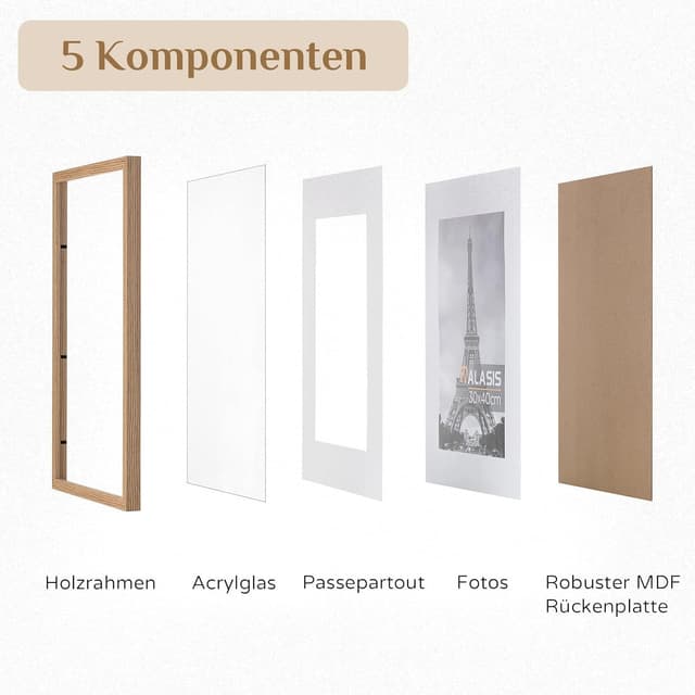 Thumbnail 2 de Walasis Bilderrahmen 30x40 Holz 3er Set