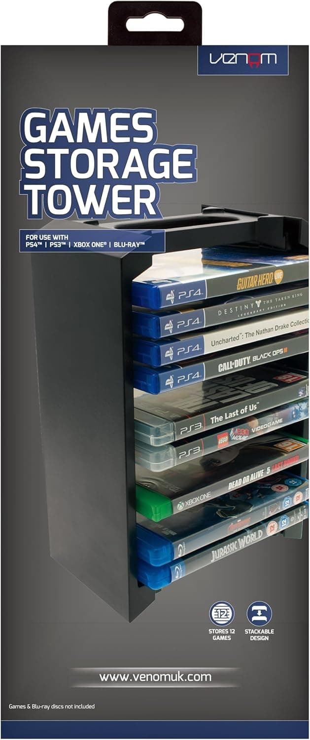 Detalle de Universal Games and Blu-ray Storage Tower for PS4/PS3/Xbox One (holds up to 12 discs)
