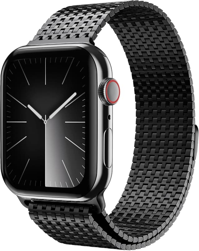 Detalle de LULULOOK Milanese Loop Magnetic Clasp Stainless Steel Strap for Apple Watch (Series 1–11, Ultra models)