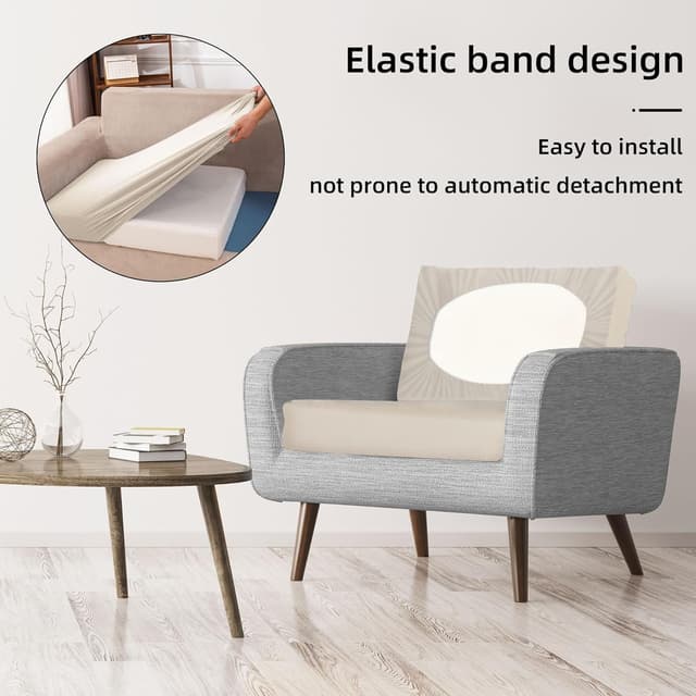 Detalle de BIETYONE Stretch Patio Cushion Covers, 8-Pack