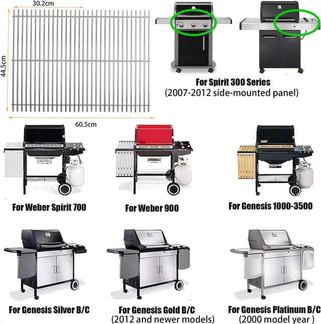 Detalle 2 de FIRXZYMZ Edelstahl Grillrost 44,5 x 30 cm