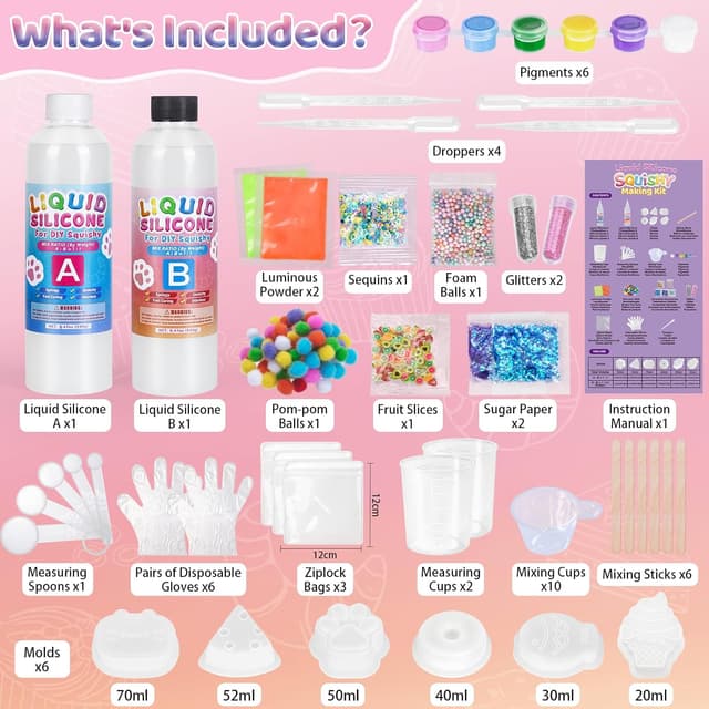 Thumbnail 6 de Highttoy Liquid Silicone Squishy Making Kit (480g) with Glow-in-the-Dark Moulds & Decorations