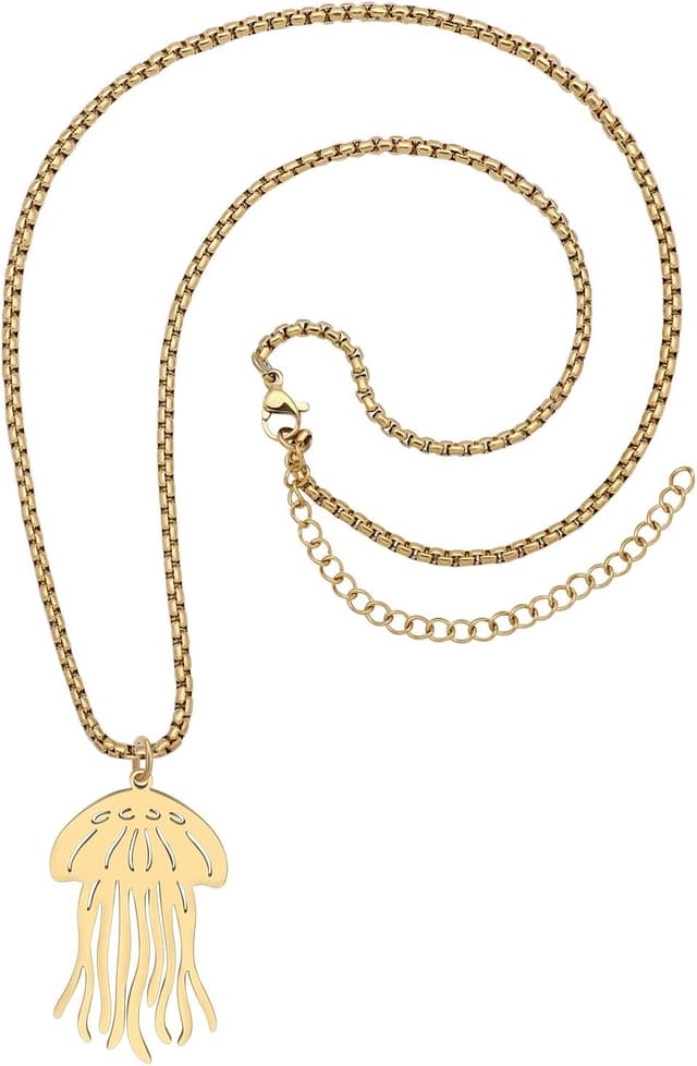 Detalle de Collier BAMAY méduses en acier inoxydable plaqué or 18k