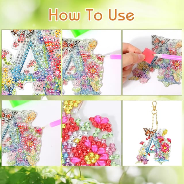 Thumbnail 2 de MWOOT Letter Diamond Art Keychain 5D