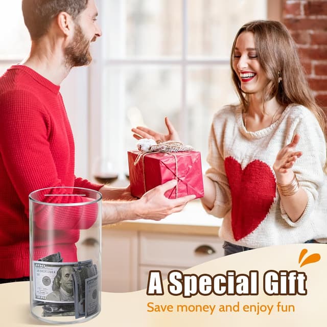 Thumbnail 6 de hicocool Clear Acrylic Piggy Bank (Unopenable Money Saving Box) — 10" H x 6" D