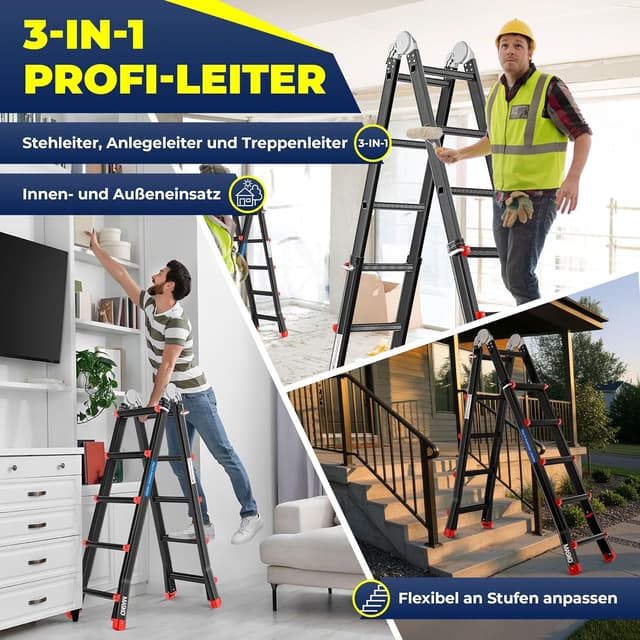 Thumbnail 2 de MASKO Aluminium Mehrzweckleiter 520 cm đȘ