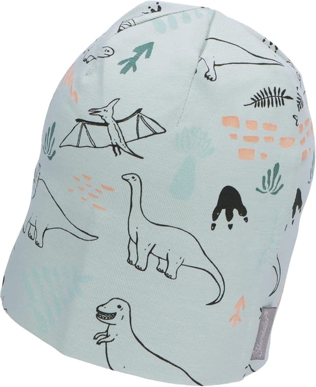 Detalle de Sterntaler Slouch-Beanie Kinder mit Dinosaurier-Motiv – weiche Babymütze für draußen