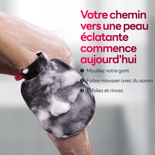 Thumbnail 6 de Caveem Gant exfoliant coréen (lot de 2) – gommage corps pour une exfoliation en profondeur sous la douche