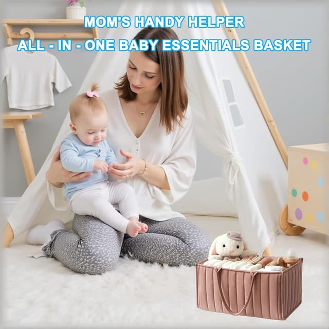 Detalle 2 de Large Capacity Nappy Caddy Organizer for Nursery Storage & Travel