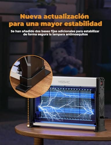 Detalle de YISSVIC lámpara antimosquitos eléctrica con LED UV de 2 tubos y 2 m de cable