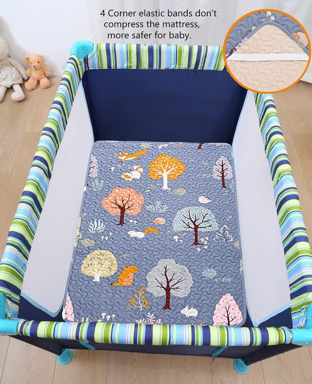 Thumbnail 3 de Padded Travel Cot Sheet Fitted 95x65 cm