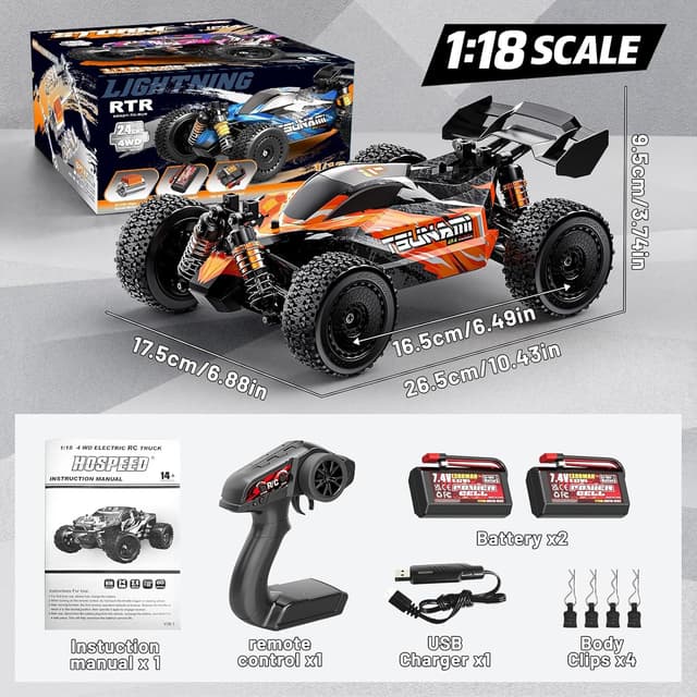 Thumbnail 6 de Cirmine Macchina Telecomandata Professionale 1:18 4x4 Fuoristrada fino a 36 km/h (2,4 GHz)