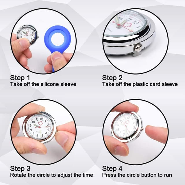 Detalle 2 de Vicloon Krankenschwester-Uhren (3er-Set) mit Clip, Silikonhülle und Glow-Pointer – für Pflegepersonal & Ärzte