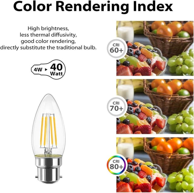 Thumbnail 4 de LVWIT Bombillas Vela LED B22 4W Pack de 6 🕯