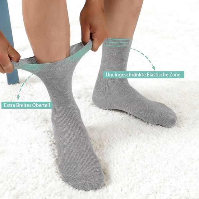 Thumbnail 4 de TUUHAW Diabetikersocken 10 Paar ohne Gummibund