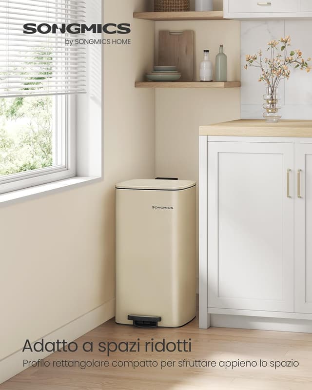 Detalle 2 de SONGMICS Pattumiera da cucina a pedale 20 L