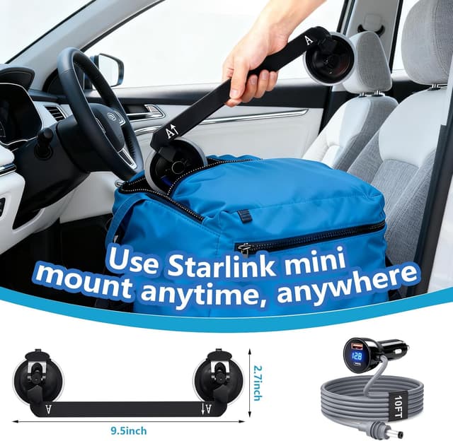Detalle de Shruy Starlink Mini Suction Cup Mount 12V