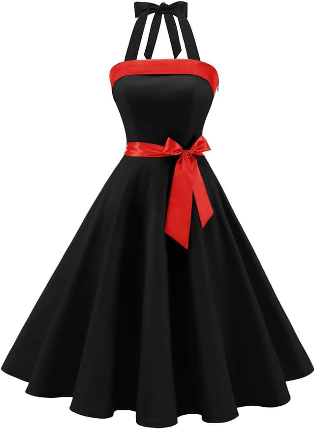 Detalle de Timormode Vintage Cocktailkleid mit Neckholder