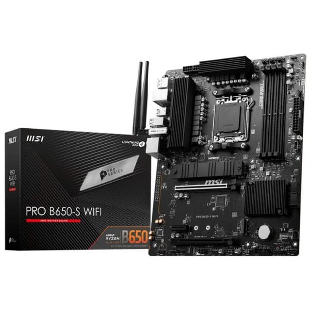 Detalle de MSI PRO B650‑S WIFI placa base ATX