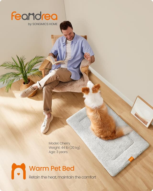 Detalle 2 de Feandrea PPB020G01 XL Warm Dog Bed 105 x 70 cm