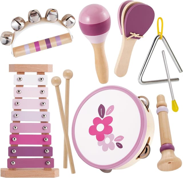 Detalle de Kids wooden music set xylophone 8 keys