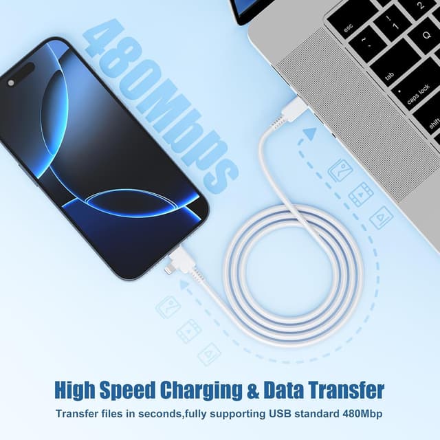 Thumbnail 5 de 2 in 1 iPhone Fast Charger Cable 10ft