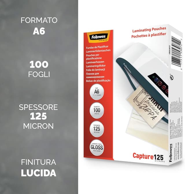 Thumbnail 1 de Fellowes Pouches A6 125 µm 100 pezzi