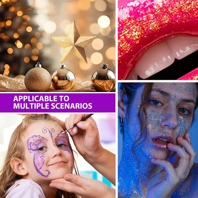 Thumbnail 6 de Eddrfy 48-teiliges Glitzerpulver-Set für Basteln, Gesicht, Nägel und Party-Make-up