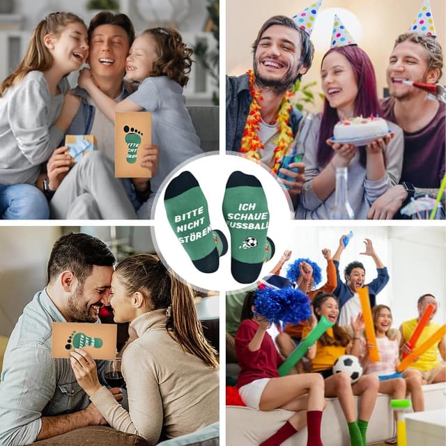 Detalle de OEAGO Vatertagsgeschenk für Papa – Fußball-Socken (Gr. 43–46)