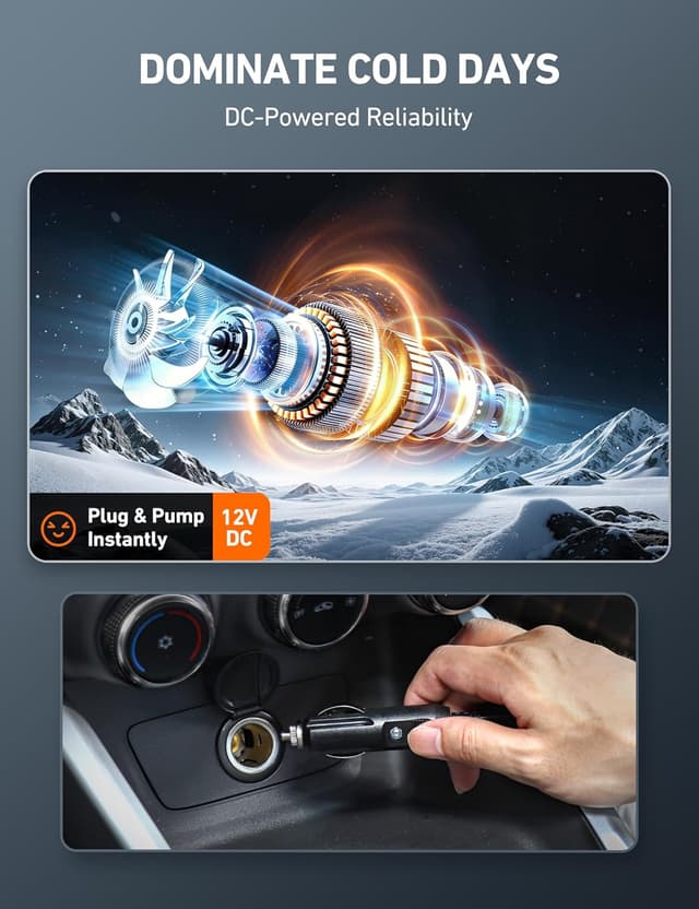 Detalle 2 de AstroAI Tire Inflator Portable Air Compressor 12V