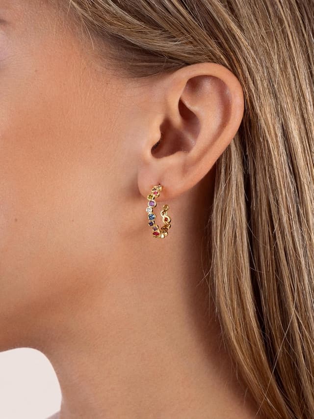 Detalle 2 de SINGULARU Pendientes Aro Bubbles 13mm