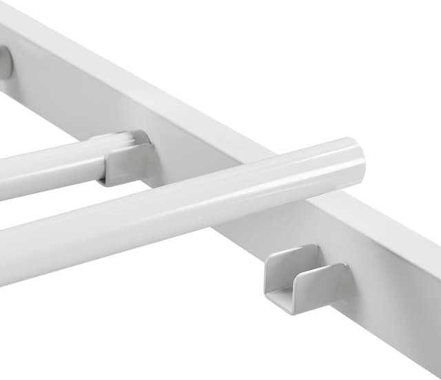 Detalle 2 de Yaheetech Struttura letto singolo in metallo con testiera a X e rete a doghe 90x200 cm (bianco)