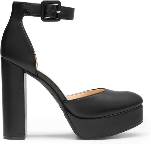 Detalle de DREAM PAIRS Décolleté con plateau e cinturino alla caviglia, tacco a blocco chunky per festa