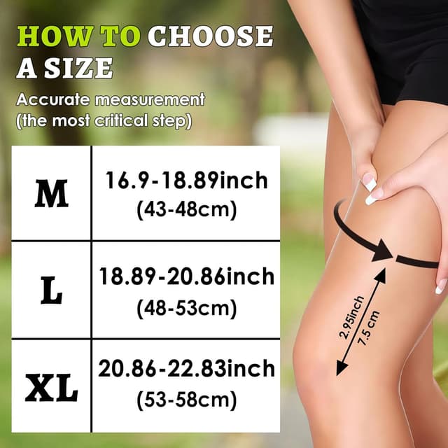 Detalle 2 de CharmChic Fascia ginocchio sportiva con supporto menisco e legamenti, unisex, XL