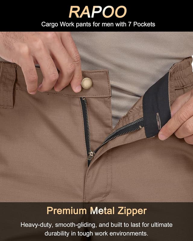 Detalle de Men’s Ripstop Cargo Pants (Water-Resistant, Breathable) with 7 Pockets